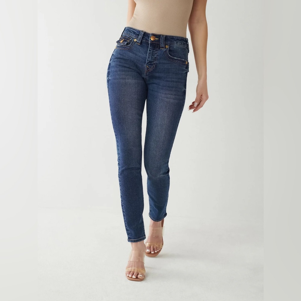 True Religion HALLE MID RISE SKINNY FLAP size 28 denim.